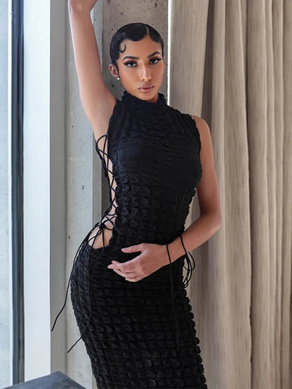 Fina Dam Klänningar Turtleneck Rak Snitt Polyester-2