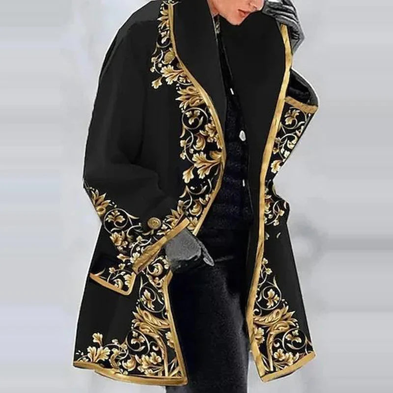 Kvinnors Kimono Kappa Blommig Jacquard Polyesterblandning-2