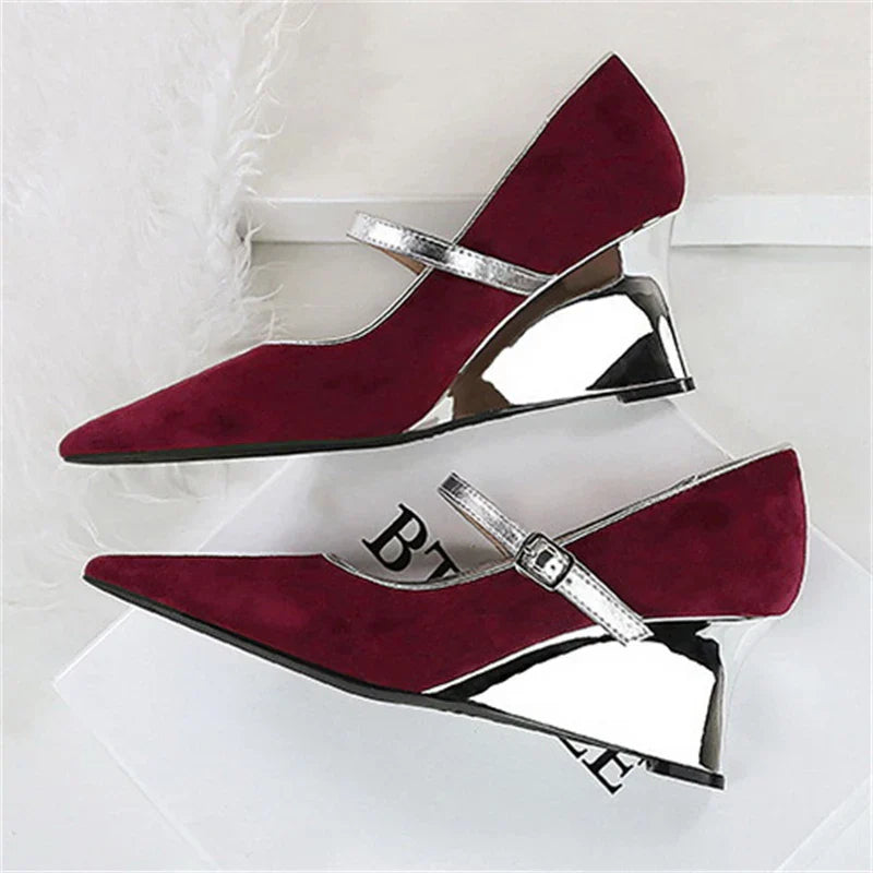 Dam Kilskor Spetsig Design Flockmaterial-2