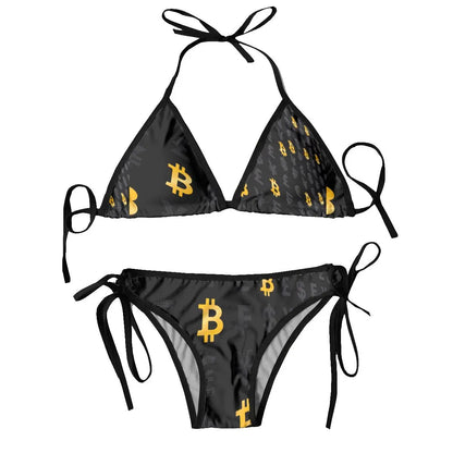 Dam Tvådelad Bikini Hjärtdesign Polyester-1