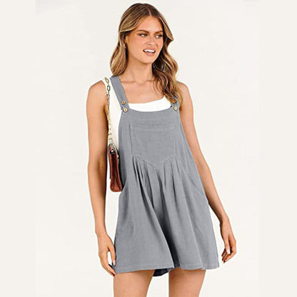 Dam Jumpsuit Avslappnad Stil med Framficka Högkvalitativt Tyg 9