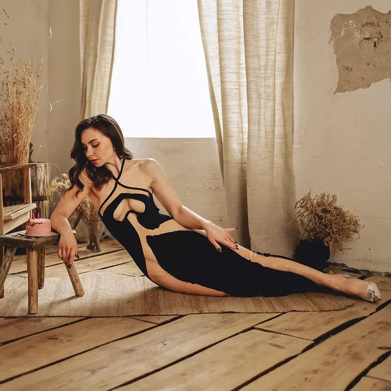 Maxiklänning Dam Med Mantel Silhuett Polyester Lång Klänning-5