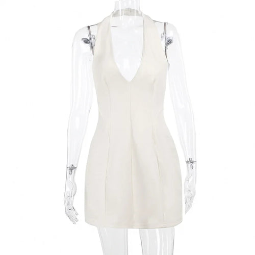 Kvinnors Mini Klänning V-ringning Polyester Spandex-1