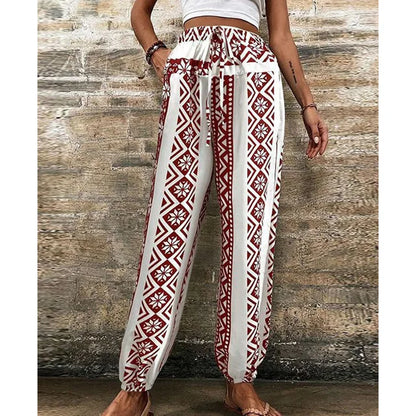 Variant image for Kvinnors Byxor Hög Midja 100% Bomull med Lyxiga Detaljer-11