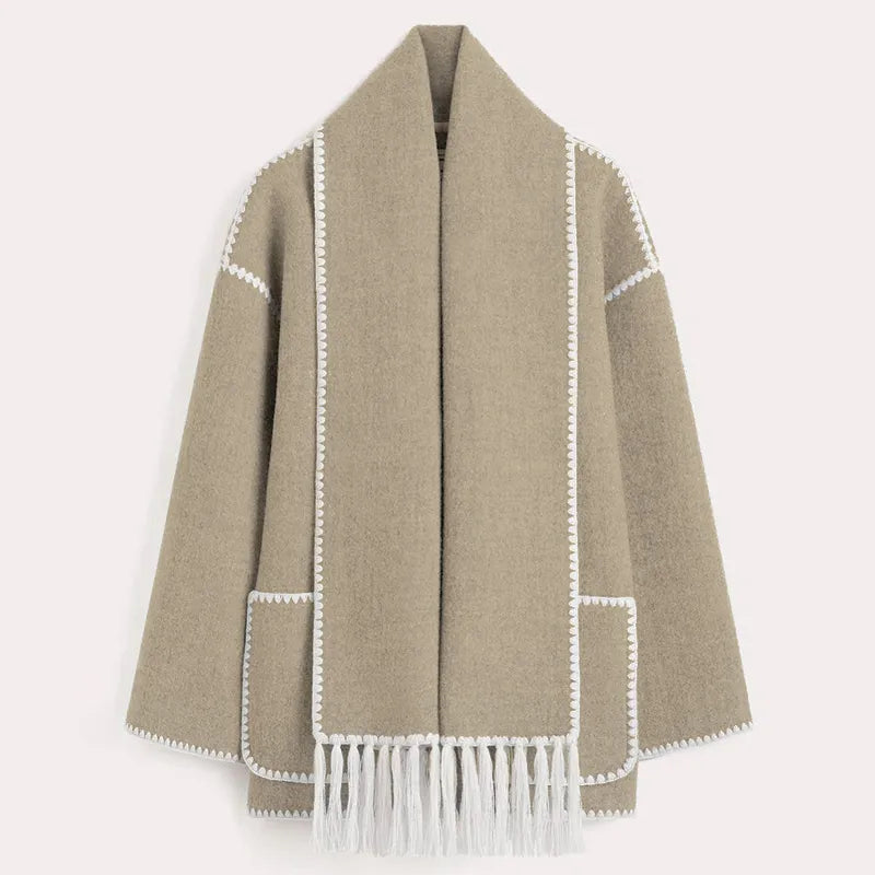 Damjacka Boho-Chic med Fransar i Polyester för Damer 13