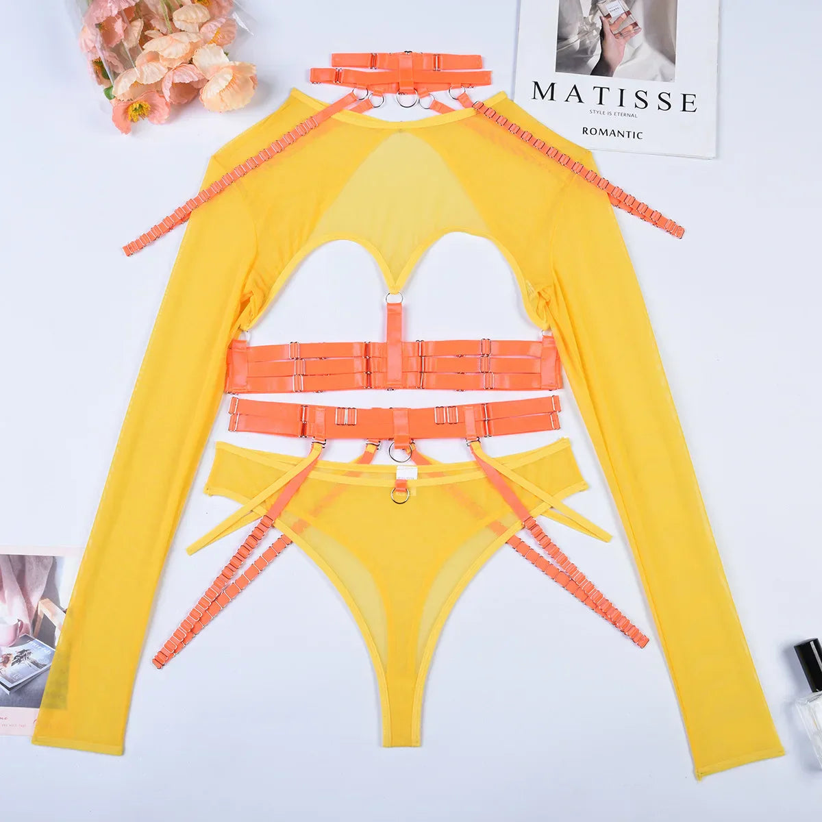Variant image for Snygga Damunderkläder Set med Patchwork Design i Polyester och Spandex-25