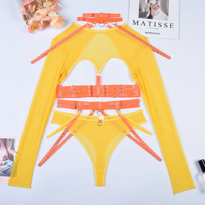 Variant image for Snygga Damunderkläder Set med Patchwork Design i Polyester och Spandex-25
