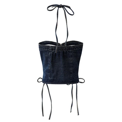 Dam Crop Top Monokrom Denim Blend-2