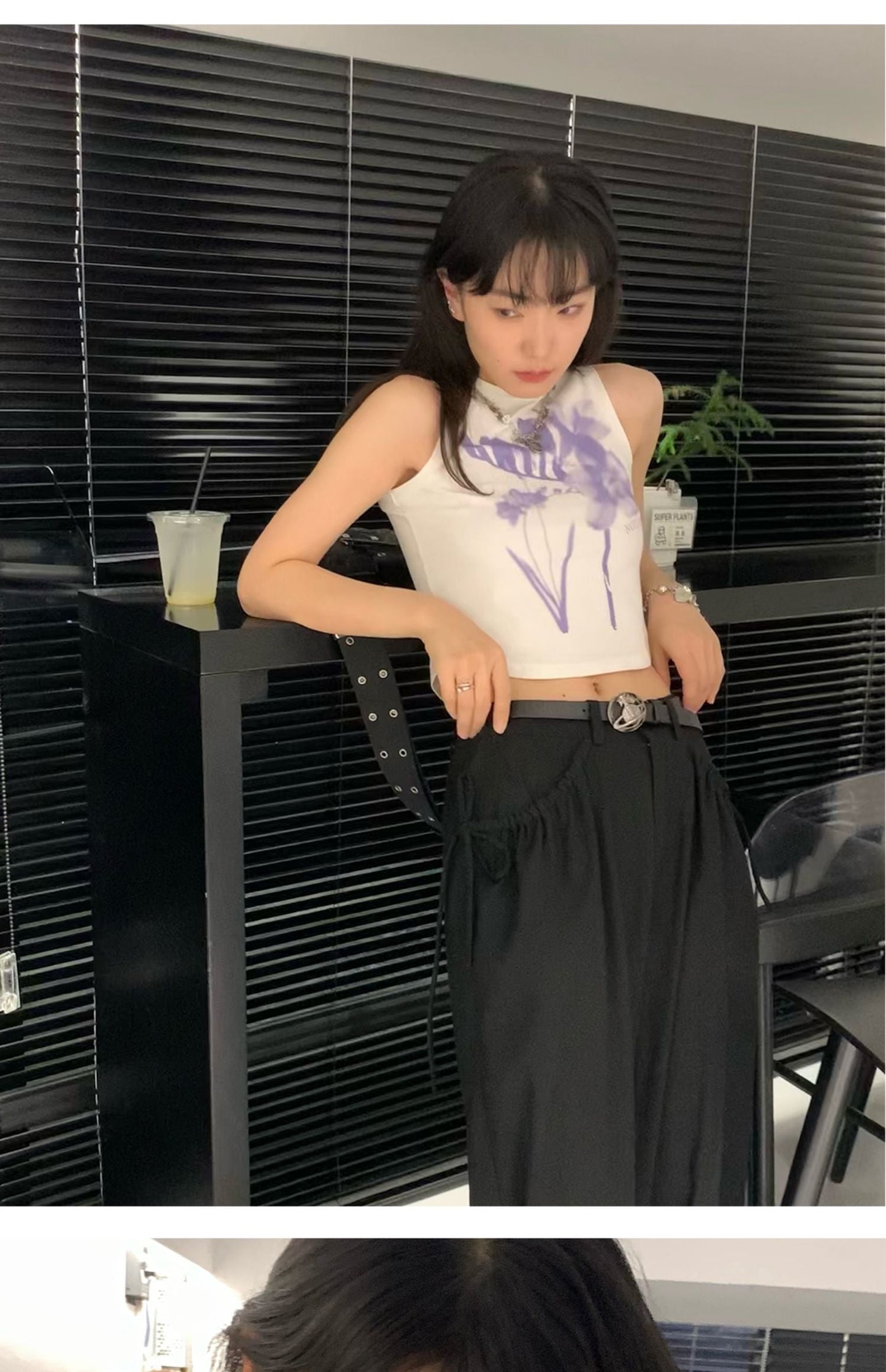 Dam Tank Top Ärmlös Bomull Med Tryck-5