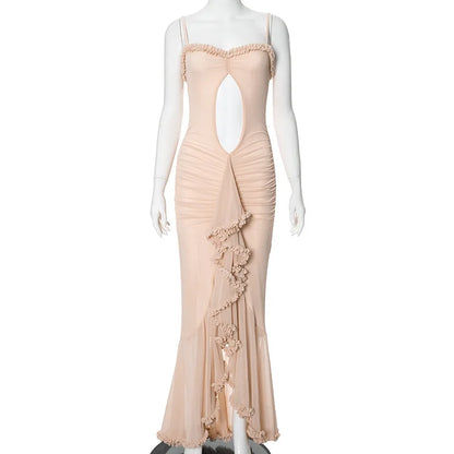 Maxiklänning Dam Trumpetformad Polyester Ankellång Ärmlös 1