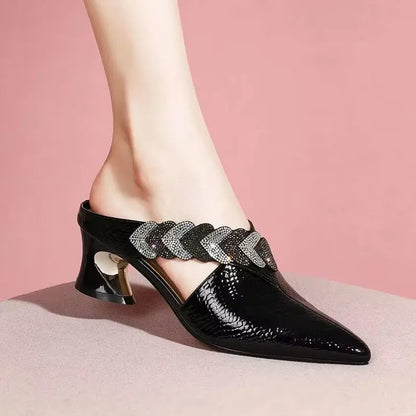 Variant image for Dam Mules Skor Strass Detaljer PU 5-8 cm Häl-9