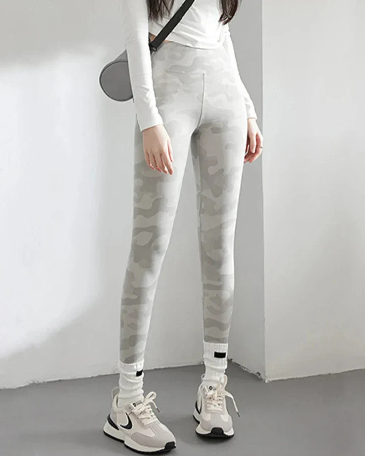 Dam Leggings Hög Midja Monokrom Spandex Nylon-3