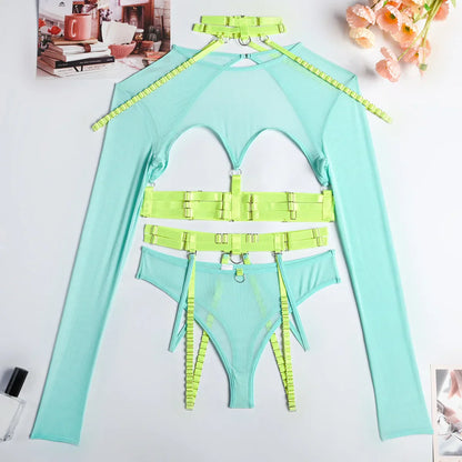 Variant image for Snygga Damunderkläder Set med Patchwork Design i Polyester och Spandex-9