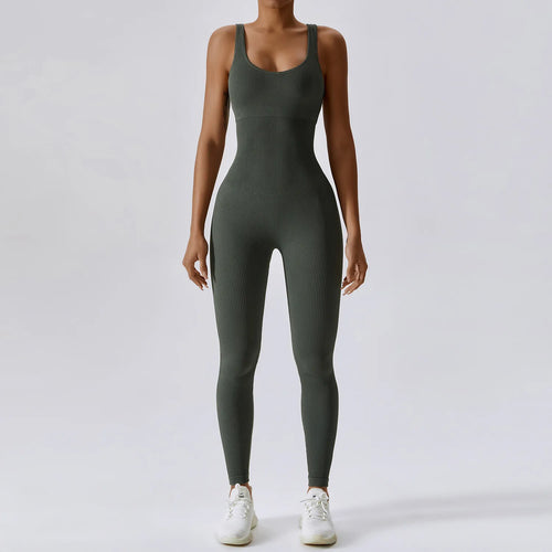 Dam Jumpsuit Ärmlös Nylon Spandex Snabbtorkande Minimalistisk Stil-1