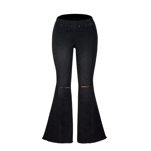 Kvinnors Jeans Hög Midja Löst Snitt Bomull Polyester Spandex-1