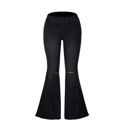Variant image for Kvinnors Jeans Hög Midja Löst Snitt Bomull Polyester Spandex-1