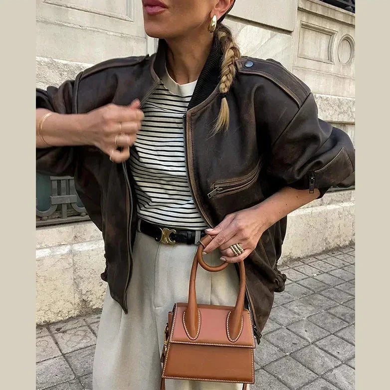 Damjacka med Blixtlås Elegant Polyester för Damer-2