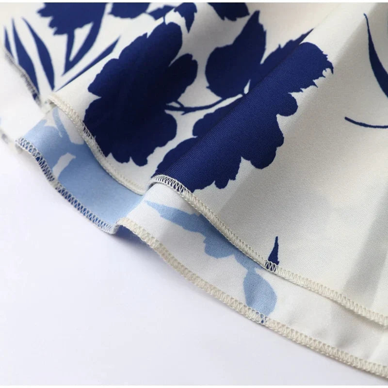 Kvinna Blommaklänning Ruffles Högkvalitativt Tyg-5