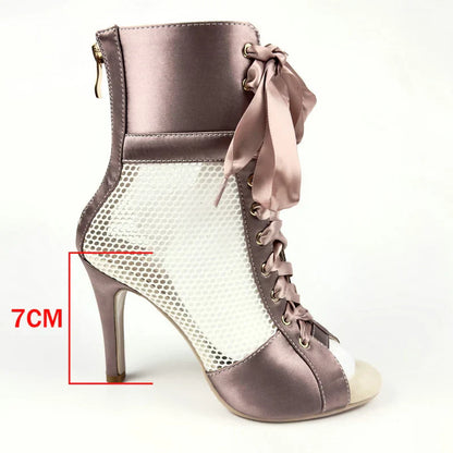 Variant image for Dam Pumpskor Ankelrem Satin Gummisula-1