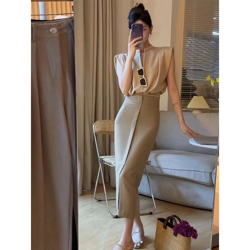 Dam Blus Ärmlös V-Hals Modal-5