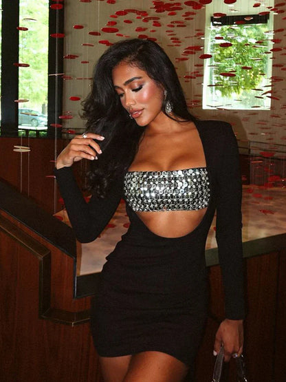 Dam Miniklänning Randig Polyester-Blandning Med Utsökta Detaljer 3