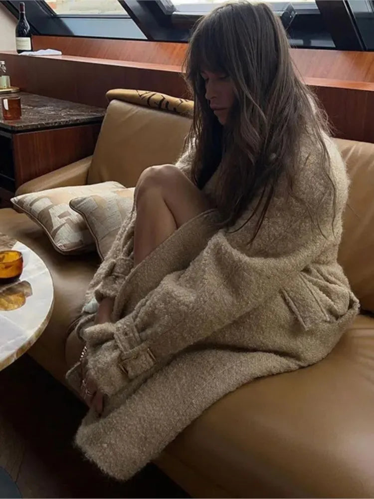 Dam Kappa Vinterkappa med Bälte i Ull 6