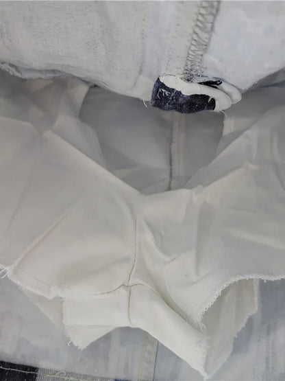 Dam A-Linje Kjol Patchwork Polyester med Fickor och Bekväm Passform-5