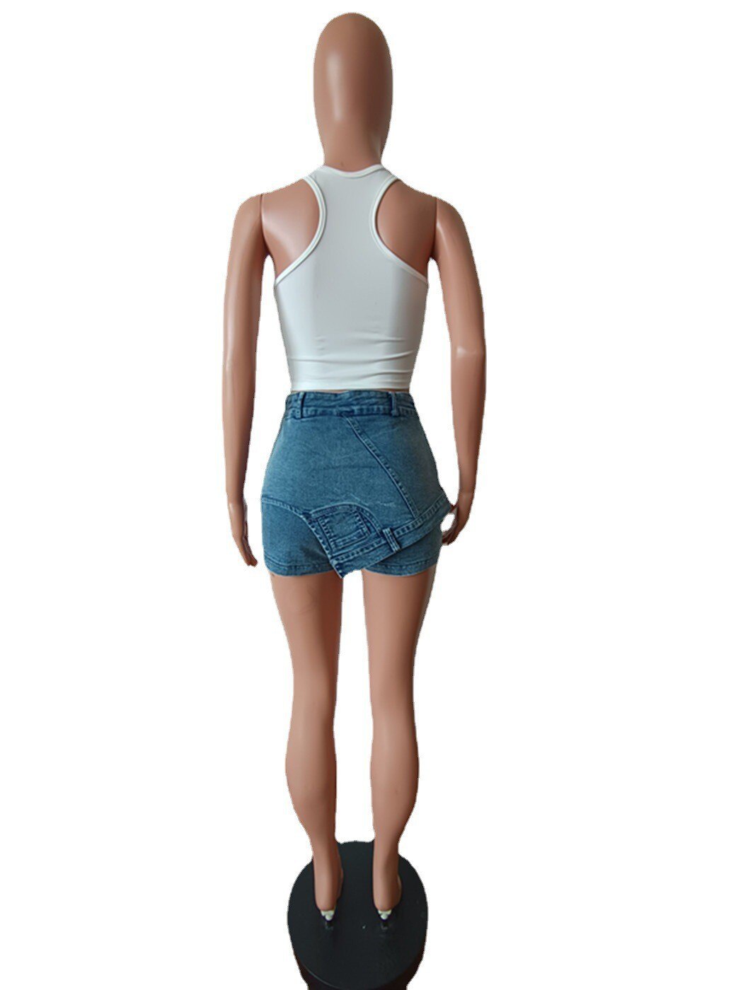 Dam Skort Trendig Denim Medium Passform 100% Bomull-4