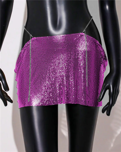 Variant image for Dam Minirock Avslappnad Stil Paljetter Polyester Elastan-5