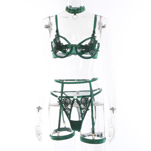 Damunderkläder Set Transparent Linne Snygga Sexiga Damunderkläder-1