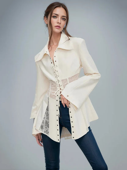 Variant image for Dam Skjorta Patchwork Bomull Polyester Lång Ärmar-4