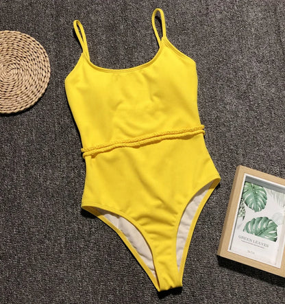 Baddräkt Dam Enstyckad Med Midjeförbund Nylon-1