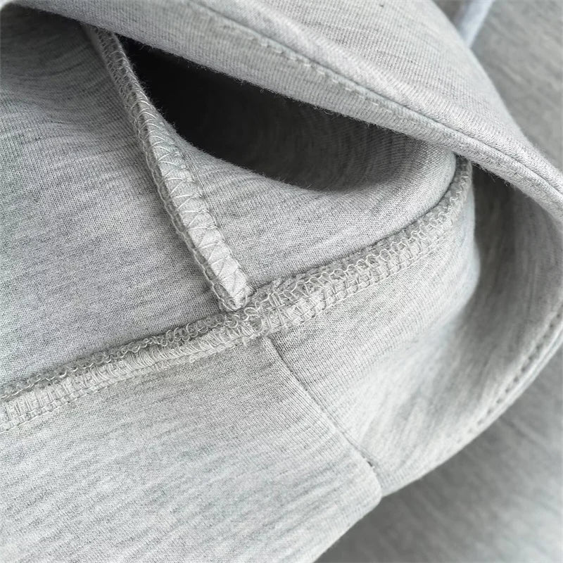 Hoodie Dam Oversized Mjuk Fleece med Dubbelväska-6