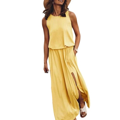 Maxiklänning Dam Sommar Polyester Elegant Lång Klänning-1