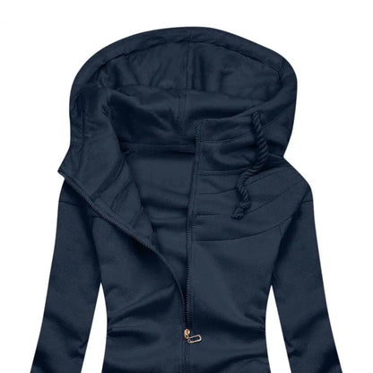 Lång Hoodie Dam Slim Fit 100% Bomull med Huva-3