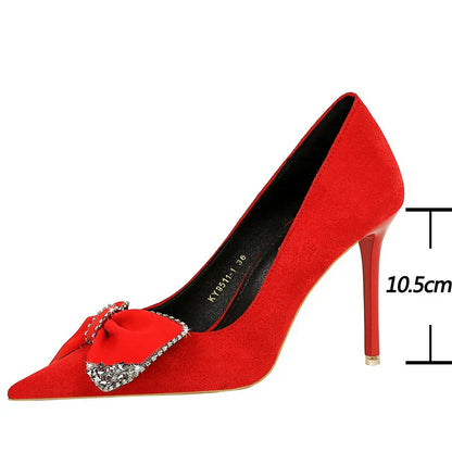 Dam Stilettskor Elegant PU Material Hög Klack-2