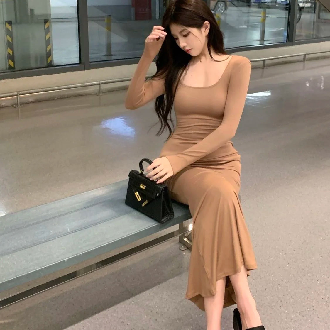 Variant image for Dam Maxiklänning A-linjeformad Polyester Fullängd Elegant-6