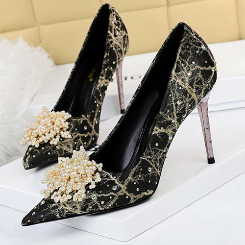 Kvinnors Stiletto Skor Geometrisk Design PU-material-1