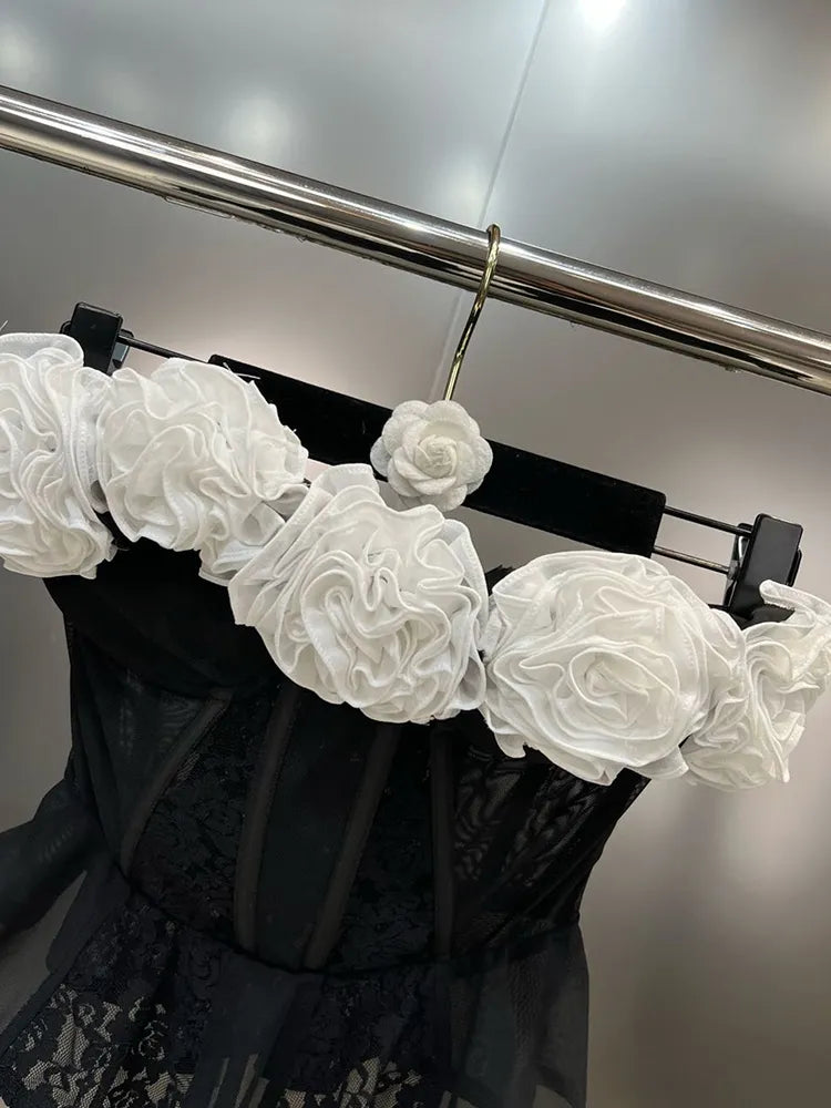 Dam Bustier Kort Patchwork Polyester-3