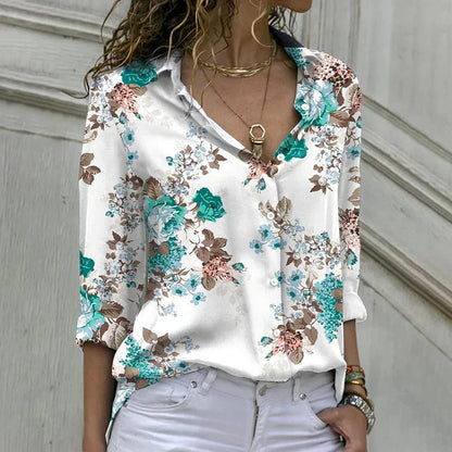 Vit Dam Blus Lätt och Luftig Polyester Elegant Design-1