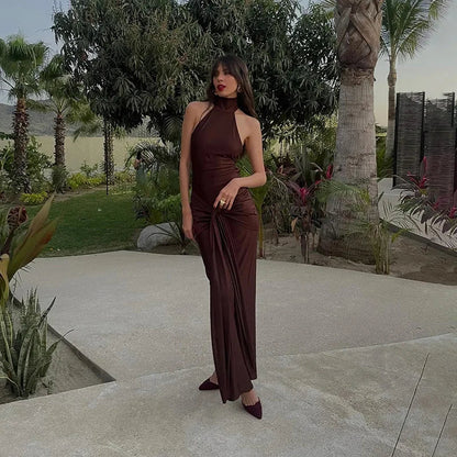 Variant image for Dam Maxiklänning Ärmlös Draperad Polyester Spandex-4