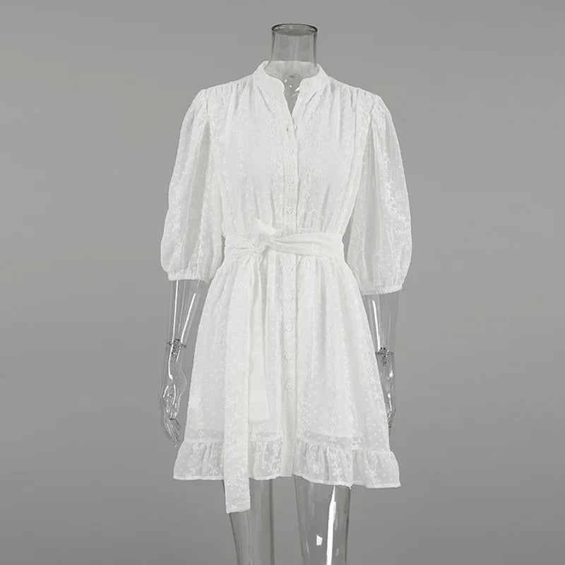 Kvinnors Miniklänning A-linje Utsvängda Ärmar Polyester 4