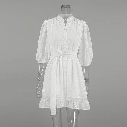 Kvinnors Miniklänning A-linje Utsvängda Ärmar Polyester 4