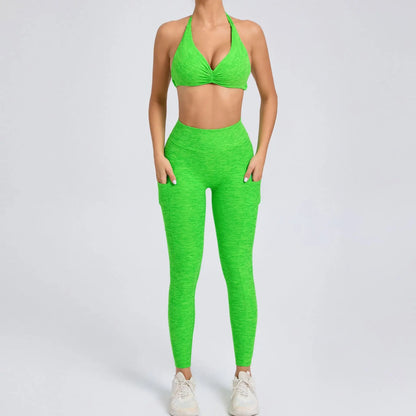Dam Leggingsset Minimalistisk Nylon Ärmlös Design-2