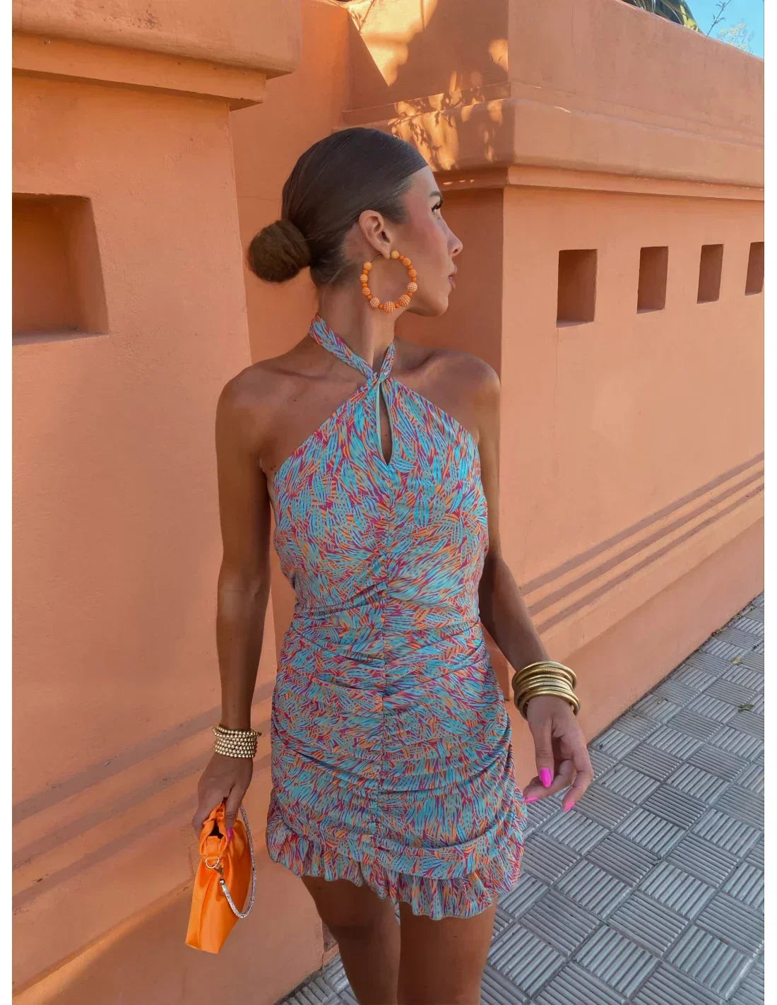 Fina Dam Klänningar med Tryckt Design i Polyester – Bekväm Passform för Vardag och Fest 2