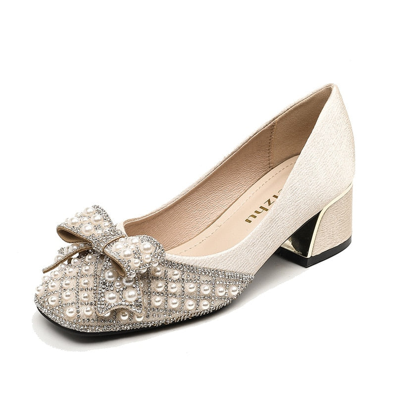Kvinnors Pumps Fyrkantig Tåform Mikrofiber Slip-On-2
