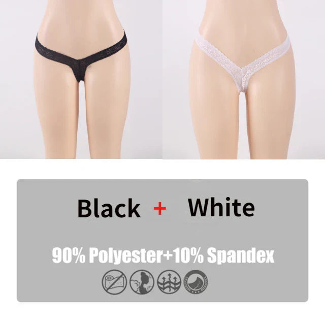 Variant image for Dam G-sträng Monokrom Spets Nylon Spandex-9