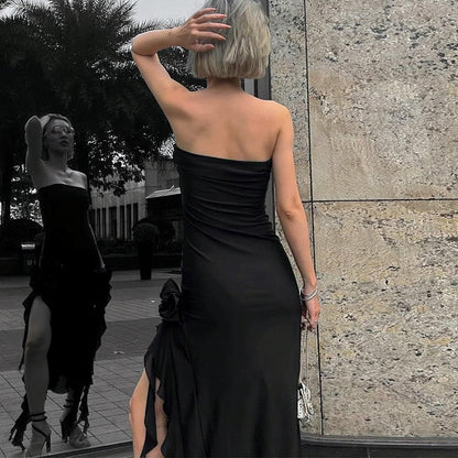 Kvinna Midi Klänning Skinny Polyester Spandex-5