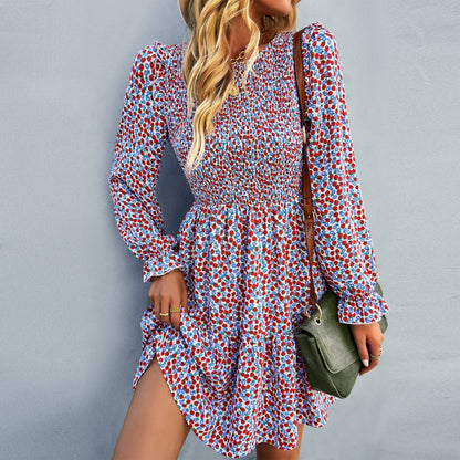 Dam Klänning Flare Avslappnad 100% Bomull-4