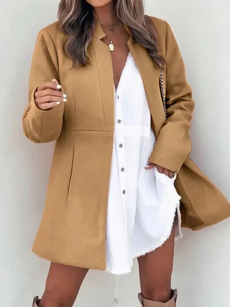 Kvinnor Kappa Skräddarsydd Bomull Polyester Knälängd Elegant-2